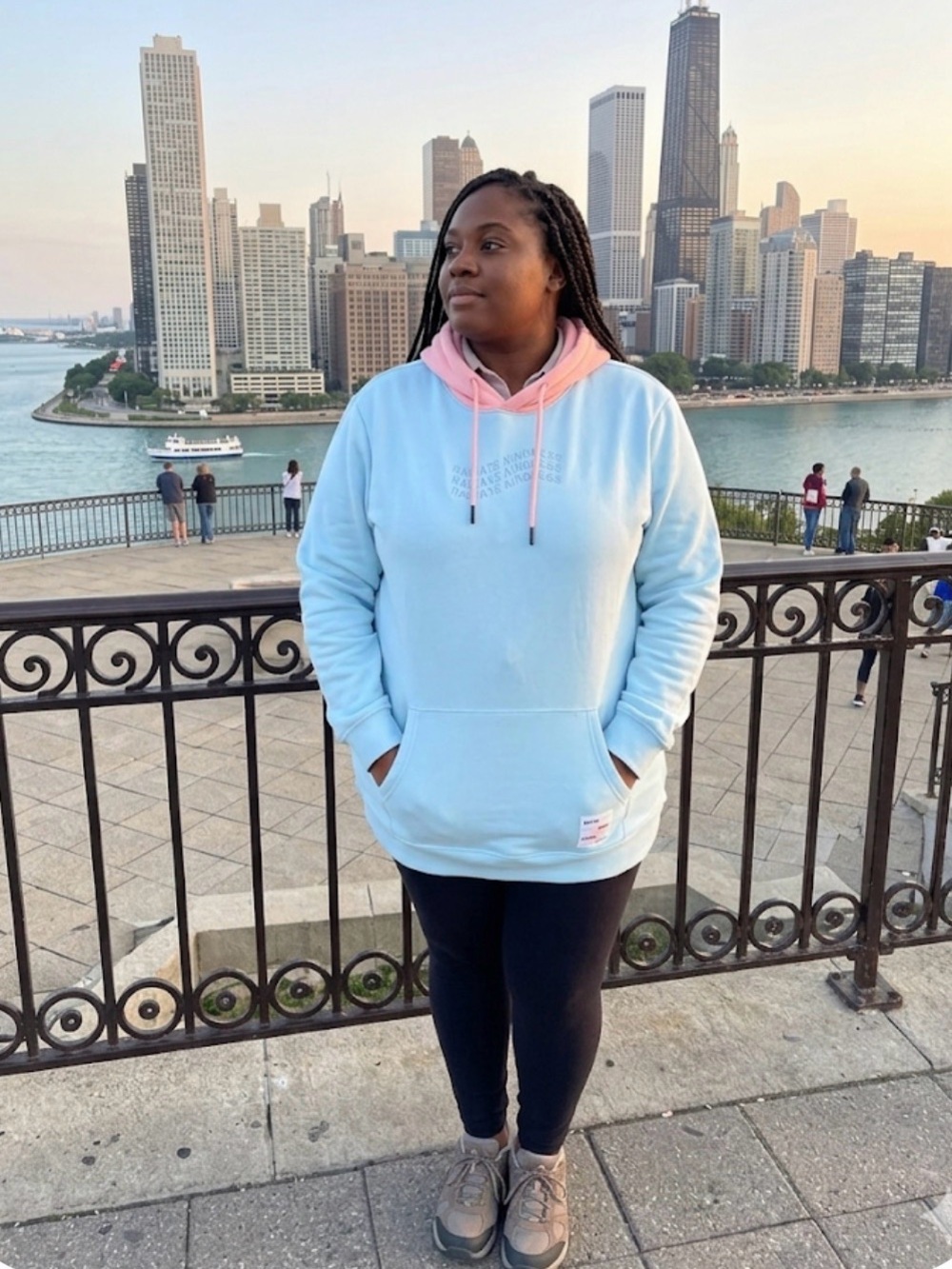 🎒Dutch Bros 4X -Large Light Blue & Pink Hooded Sweatshirt  GUC